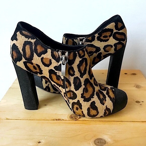 *SOLD* Sam Edelman Felix Calf Hair Leopard High Heel Booties Size: 7 - Picture 2 of 11